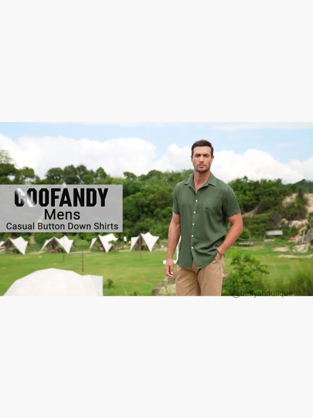 Men's Linen Button Down Shirt Short Sleeve Casual Summer Beach - Picture 7 of 7